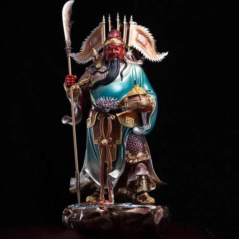 Posąg z brązu Guan Yu z pięcioma flagami