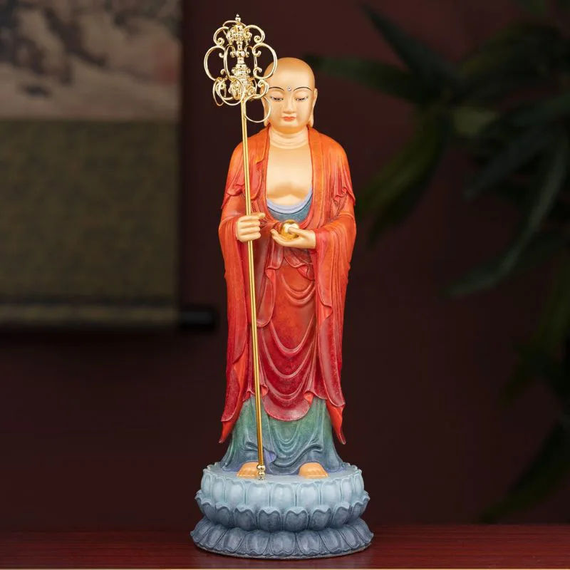 Wysokiej jakości mosiężna statua ołtarza Ksitigarbha
